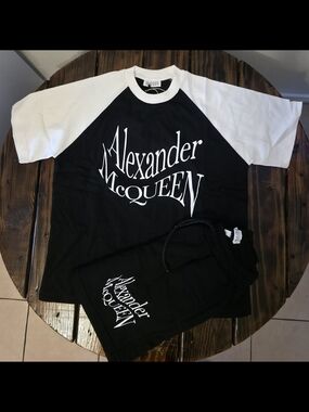 Alexander McQueen Black & White Logo Raglan Tee S-2XL